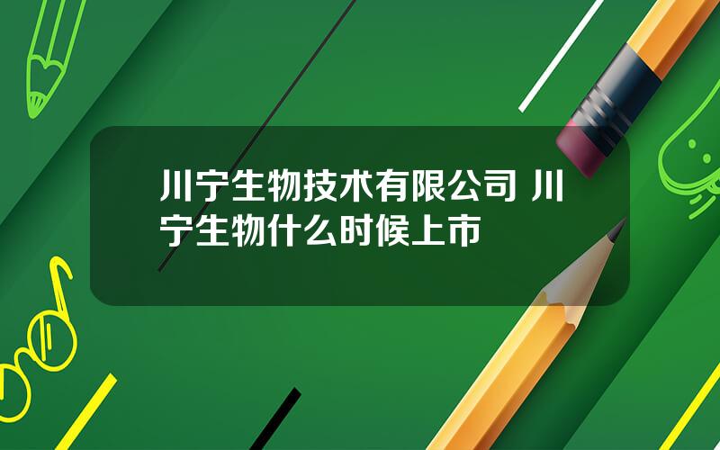 川宁生物技术有限公司 川宁生物什么时候上市